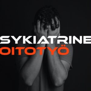 Psykiatrinen hoitotyö tapahtuman logo yhdessä tapahtuman taustakuvan kanssa