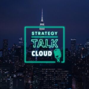 Strategy Talk Cloud 2025 tapahtuman logo yhdessä tapahtuman taustakuvan kanssa
