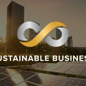 Sustainable Business Nordic tapahtuman logo yhdessä tapahtuman taustakuvan kanssa