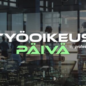 Työoikeuspäivä tapahtuman logo yhdessä tapahtuman taustakuvan kanssa
